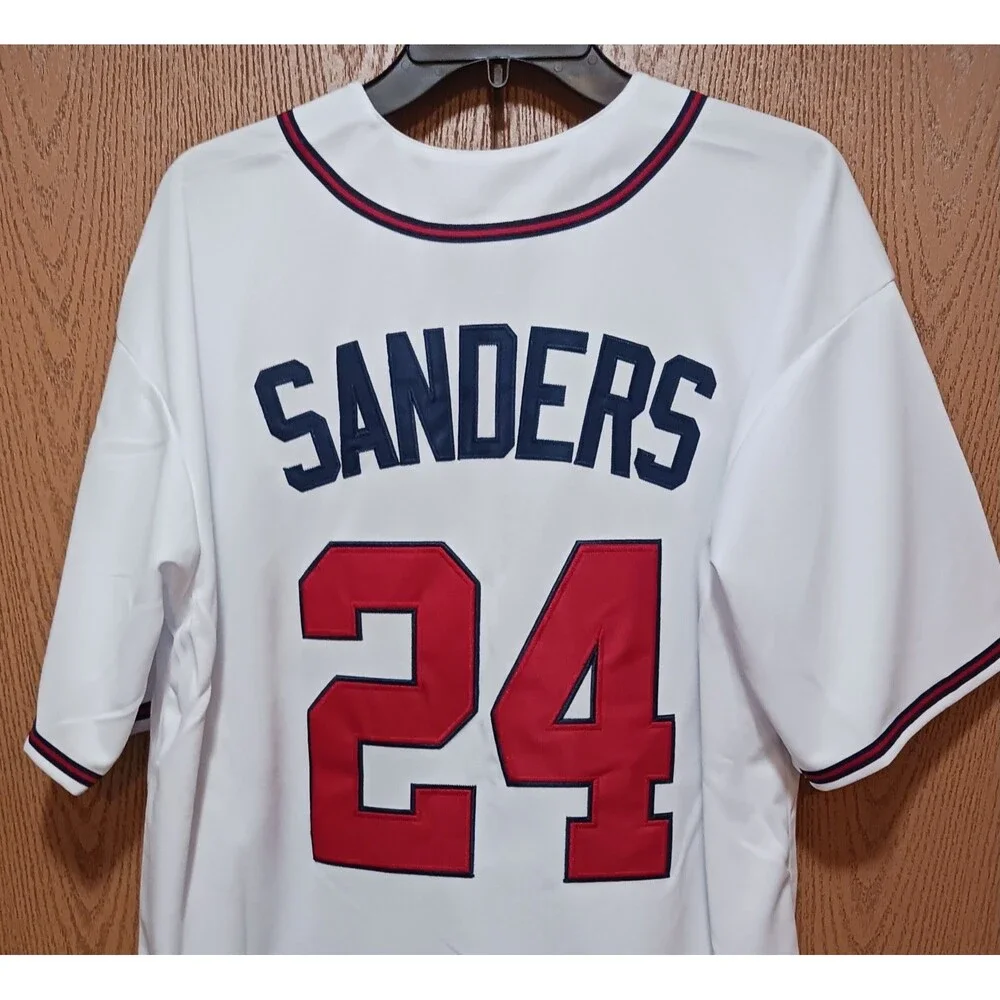 Deion Sanders (Mitch/Ness)-(Braves)-(Jersey)-(White)-(New Cond.)-(XL)-$110.00 - Picture 7 of 11